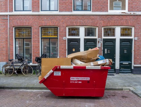 Historic Spitalfields construction site with organized debris