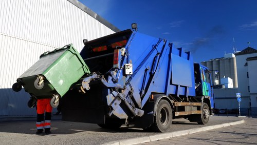 A view of construction waste being sorted in Manor Park