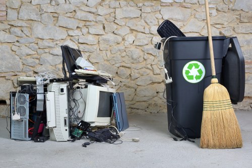 Construction waste being managed at a building site in East London