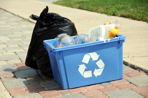 Waste sorting facility at a construction site