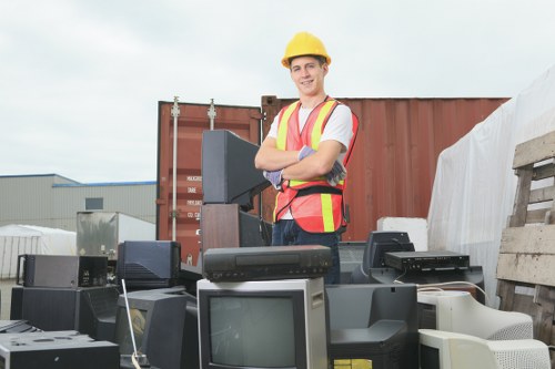 Modern recycling facility processing construction waste